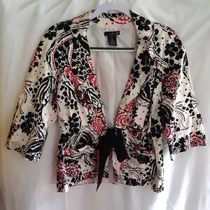 Willie Smith Girls Blazer Size SMALL Botton Blend Lined Bow Missing Button